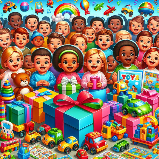 Image of a variety of top gifts for 3-year-old boys, ensuring that the faces in the image are not distorted.