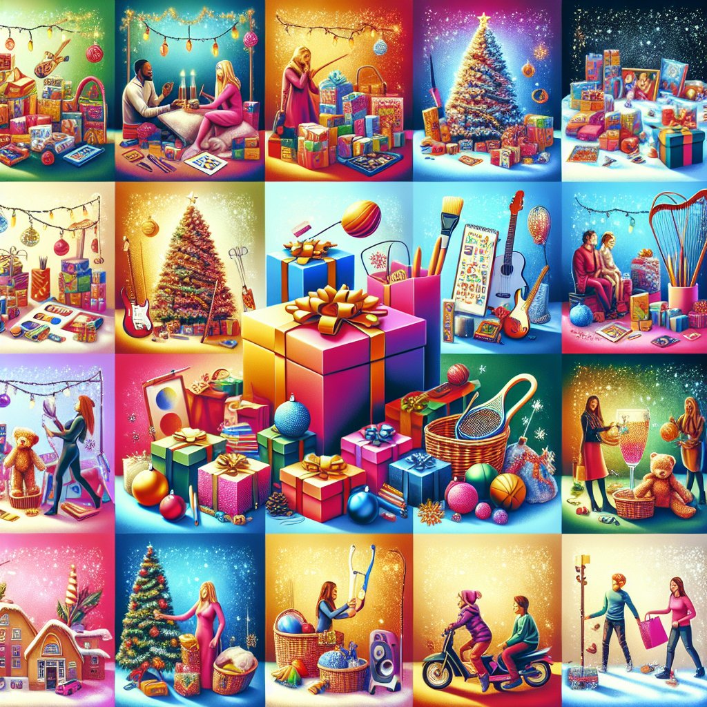 Image of a variety of non-toy Christmas gifts for kids displayed in a festive setting, ensuring that the faces of any people in the image are not distorted.